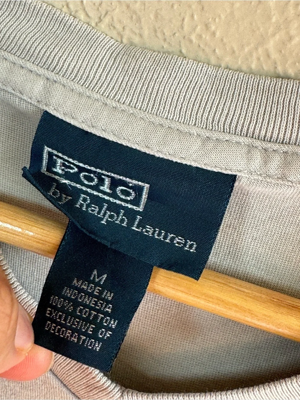 Polo by Ralph Lauren Men’s Light Gray V-Neck Tee | Size Medium